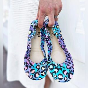The Storehouse Frankly Summer Rainbow Purple Leopard Print Flats, Size 6